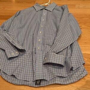 Gant Men's Blue and White Plaid Casual Shirt